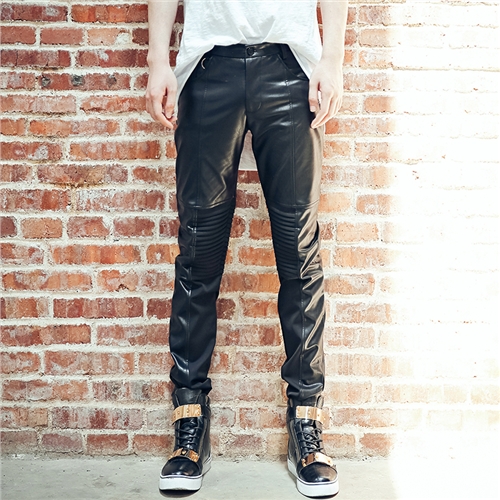 Pantalon cuir homme pantalons fuselés pour adolescent automne - Ref 1486329