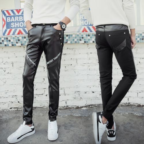 Pantalon cuir homme serré pour adolescent hiver - Ref 1486331