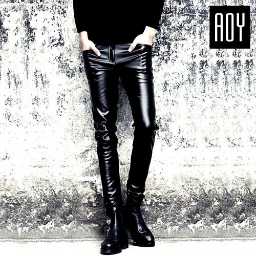 Pantalon cuir homme pantalons fuselés pour jeunesse PU - Ref 1486336