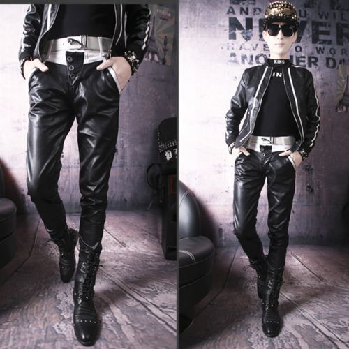 Pantalon cuir homme serré pour adolescent automne - Ref 1486362