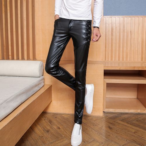 Pantalon cuir homme serré pour adolescent automne - Ref 1486385