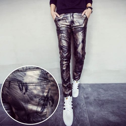 Pantalon cuir homme serré pour jeunesse automne - Ref 1486403