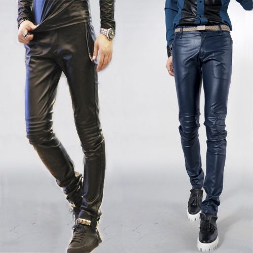 Pantalon cuir homme serré pour jeunesse automne - Ref 1486422