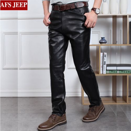 Pantalon cuir homme droit pour jeunesse AFS JEEP Peau de mouton hiver - Ref 1486462