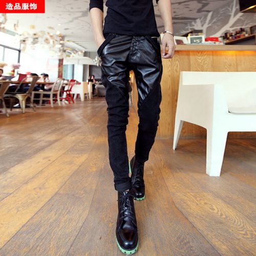 Pantalon cuir homme serré pour jeunesse ENTONG printemps - Ref 1486493