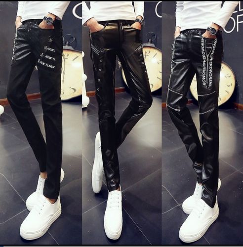 Pantalon cuir homme pantalons fuselés pour jeunesse automne - Ref 1486501