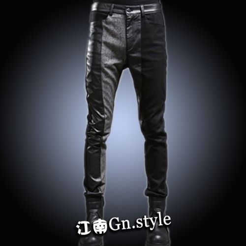 Pantalon cuir homme pantalons fuselés pour jeunesse GN STYLE printemps - Ref 1486506