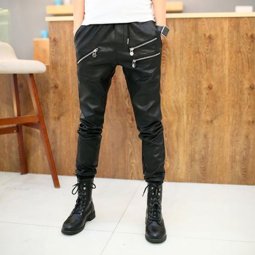 Pantalon cuir homme serré pour hiver - Ref 1486521