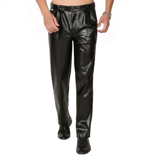 Pantalon cuir homme droit PU pour automne - Ref 1486619
