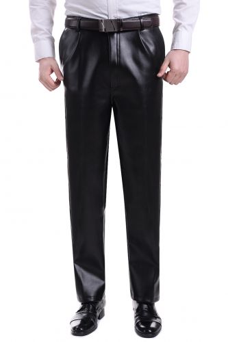 Pantalon cuir homme droit PU pour hiver - Ref 1486683