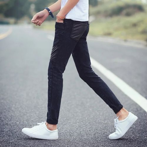 Pantalon cuir homme serré pour adolescent été - Ref 1486700