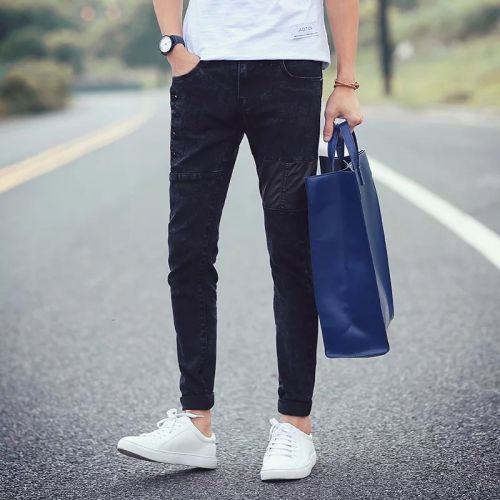 Pantalon cuir homme serré pour adolescent été - Ref 1486703