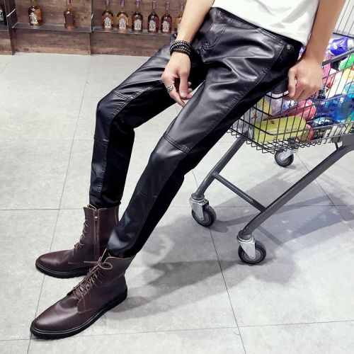 Pantalon cuir homme serré pour adolescent automne - Ref 1486740