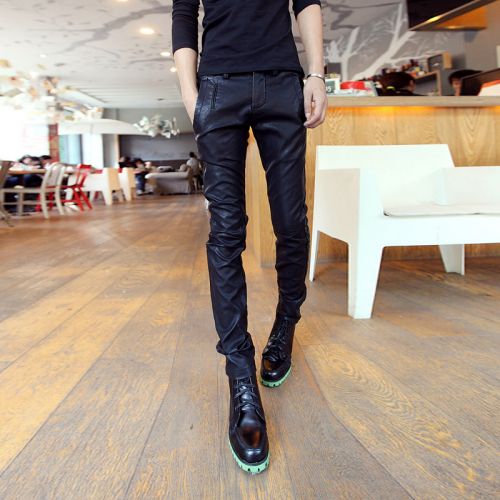 Pantalon cuir homme serré pour jeunesse PU hiver - Ref 1486800
