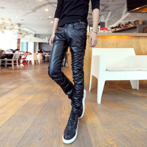 Pantalon cuir homme serré pour jeunesse hiver - Ref 1486803