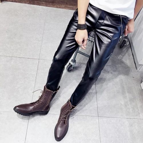 Pantalon cuir homme serré pour jeunesse automne - Ref 1486866