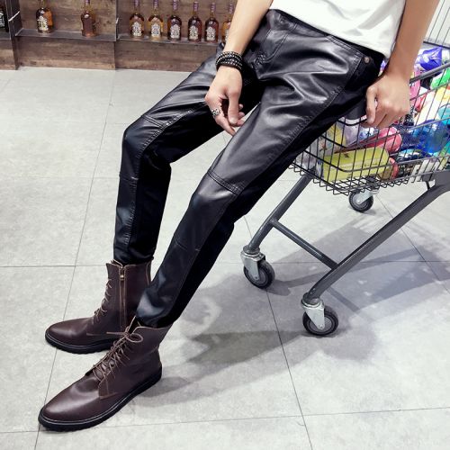 Pantalon cuir homme serré pour adolescent automne - Ref 1486877