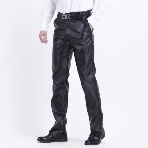 Pantalon cuir homme droit PU pour automne - Ref 1487475