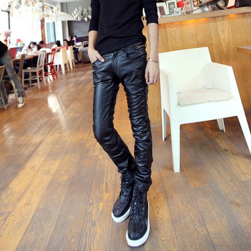 Pantalon cuir homme serré pour jeunesse hiver - Ref 1487715