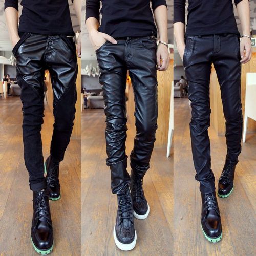 Pantalon cuir homme serré pour adolescent automne - Ref 1487769