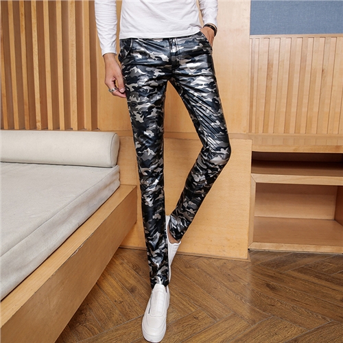 Pantalon cuir homme serré pour adolescent automne - Ref 1487785