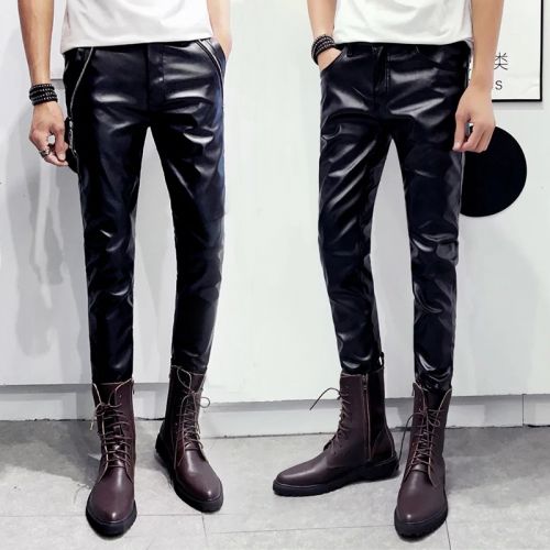 Pantalon cuir homme serré pour jeunesse automne - Ref 1487821