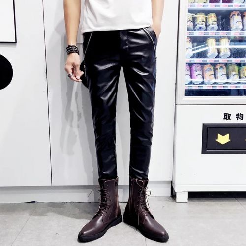 Pantalon cuir homme pantalons fuselés pour jeunesse automne - Ref 1487940