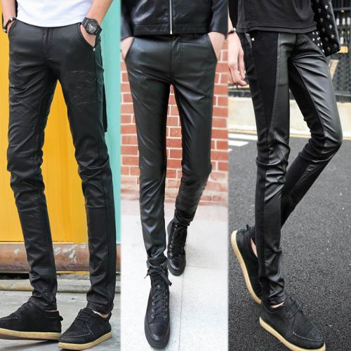 Pantalon cuir homme serré pour jeunesse 16 BLOCKS automne - Ref 1488014