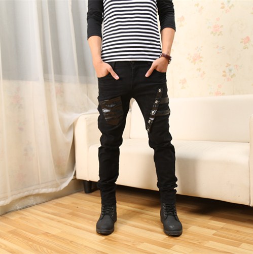 Pantalon cuir homme pantalons fuselés pour adolescent hiver - Ref 1488211