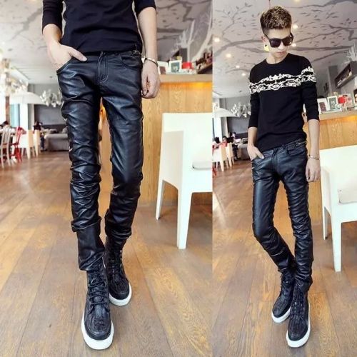 Pantalon cuir homme serré pour adolescent automne - Ref 1488308