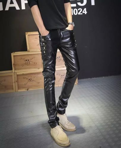 Pantalon cuir homme serré pour adolescent automne - Ref 1488325