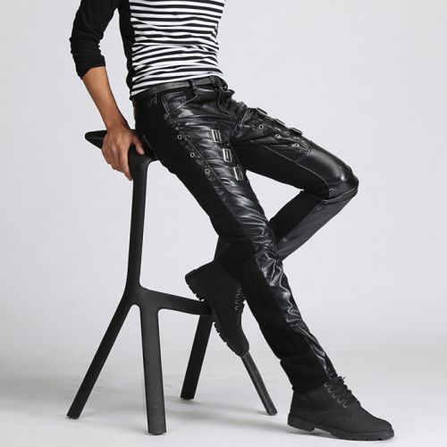 Pantalon cuir homme serré pour adolescent automne - Ref 1488336