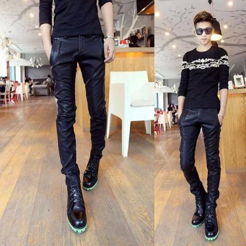 Pantalon cuir homme serré pour adolescent automne - Ref 1488356