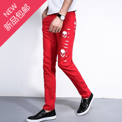 Pantalon cuir homme serré pour adolescent PU printemps - Ref 1488440