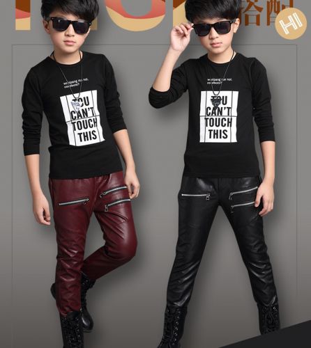 Pantalon cuir homme pour adolescent ABCAAA automne - Ref 1488515