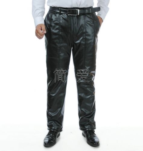 Pantalon cuir homme droit PU pour hiver - Ref 1488519
