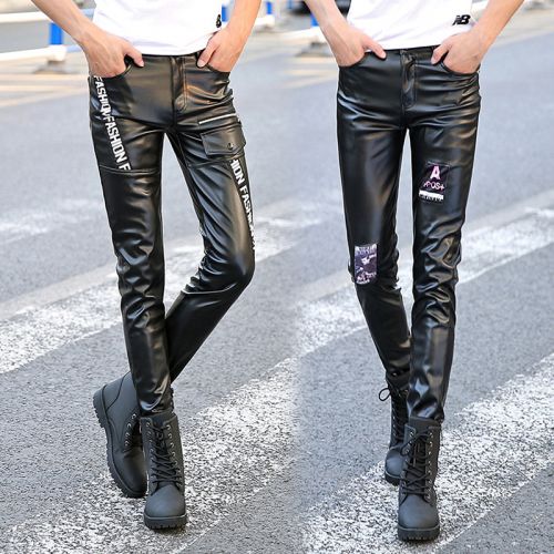 Pantalon cuir homme serré pour adolescent PU automne - Ref 1488520