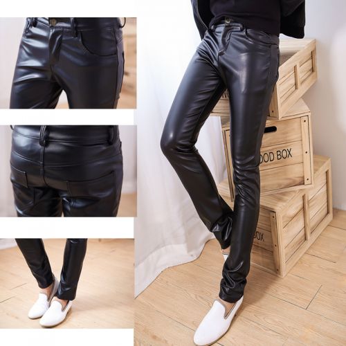 Pantalon cuir homme serré pour jeunesse automne - Ref 1488526
