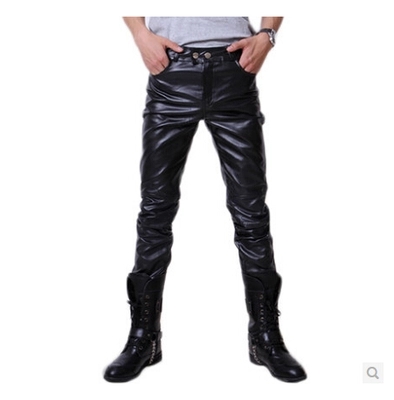 Pantalon cuir homme serré pour jeunesse printemps - Ref 1488575