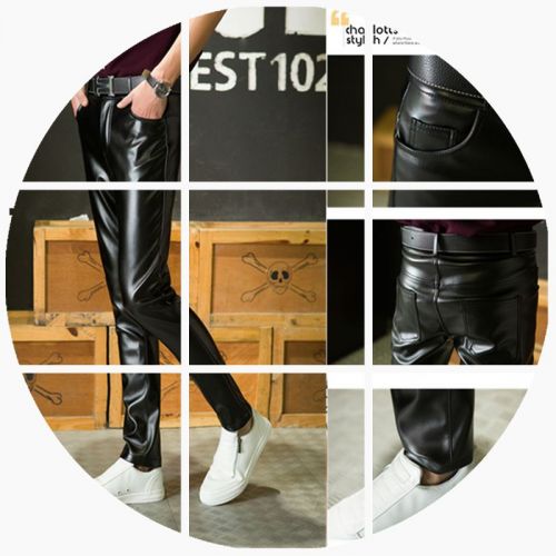 Pantalon cuir homme serré pour jeunesse automne - Ref 1488602