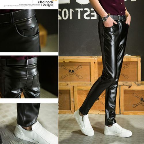 Pantalon cuir homme serré pour jeunesse automne - Ref 1488605