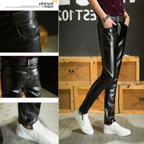 Pantalon cuir homme serré pour jeunesse automne - Ref 1488609