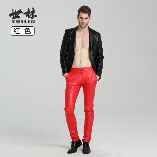 Pantalon cuir homme serré pour adolescent PU automne - Ref 1488740