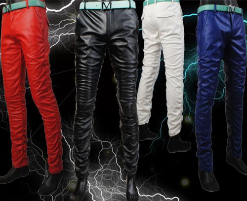 Pantalon cuir homme serré pour adolescent automne - Ref 1488816