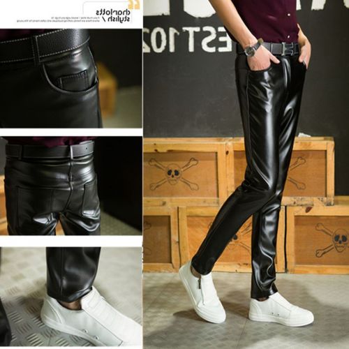 Pantalon cuir homme serré pour jeunesse automne - Ref 1488840