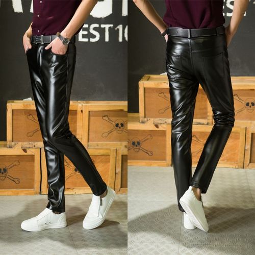 Pantalon cuir homme serré pour jeunesse automne - Ref 1488912