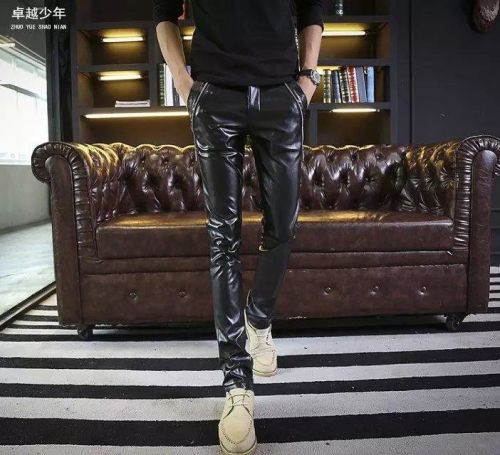 Pantalon cuir homme pantalons fuselés pour adolescent printemps - Ref 1488915