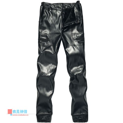 Pantalon cuir homme droit PU pour hiver - Ref 1488955