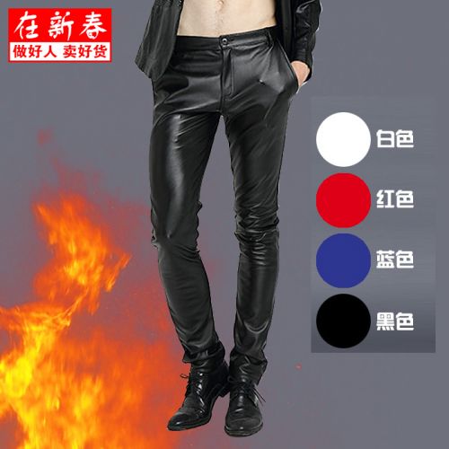 Pantalon cuir homme serré pour adolescent PU automne - Ref 1488982