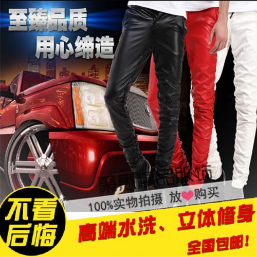 Pantalon cuir homme serré pour jeunesse automne - Ref 1488988